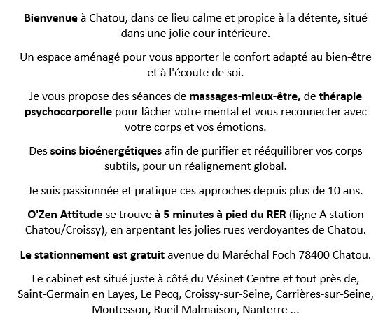 Image Bienvenue Centre de Bien Etre Chatou